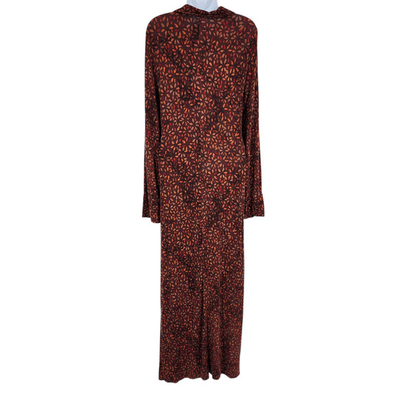 Free People Shayla Floral Long Sleeve Faux Wrap Jersey Maxi Dress Size Large - Picture 6 of 6